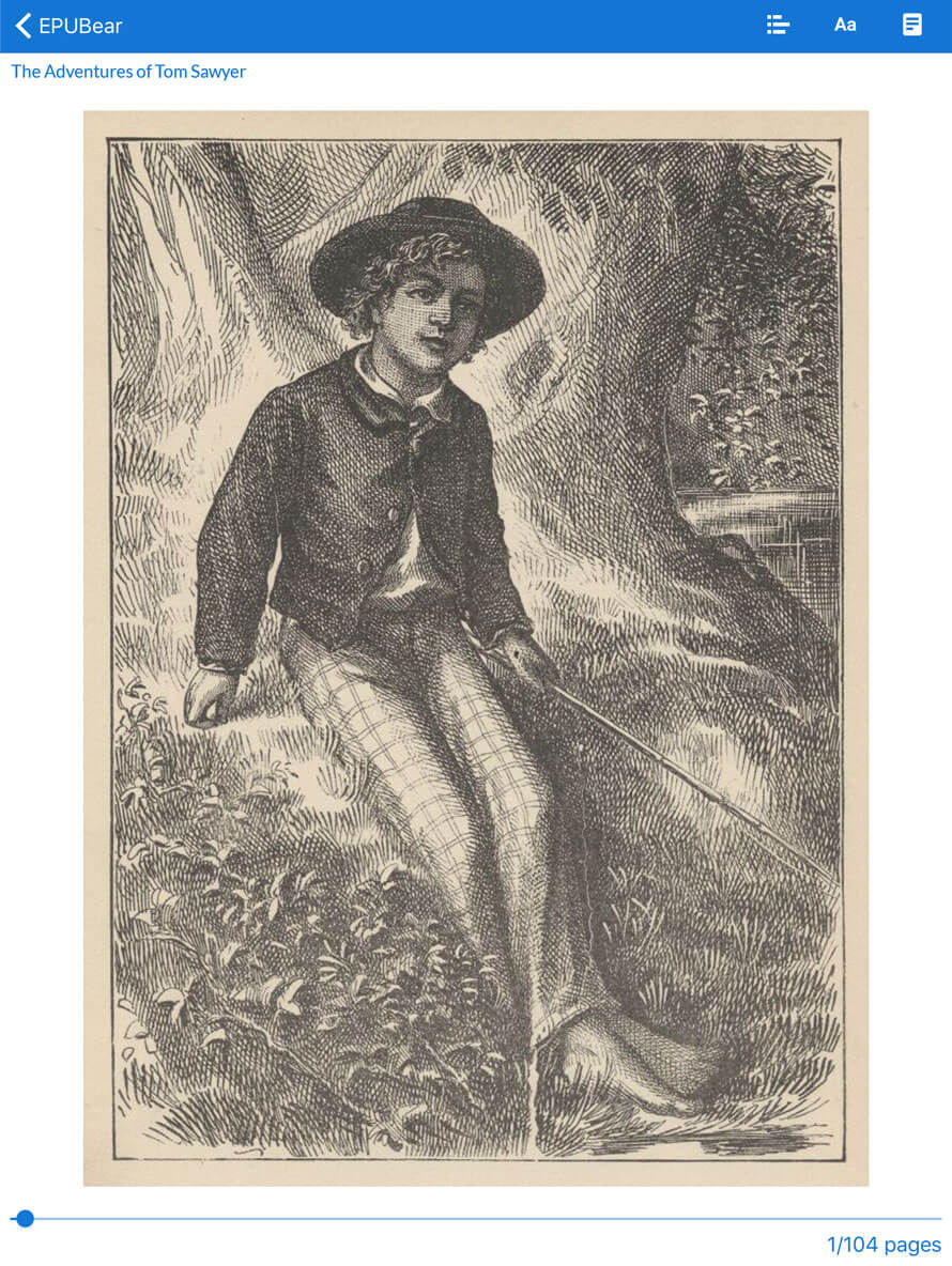 Table of contents view in epuBear reader